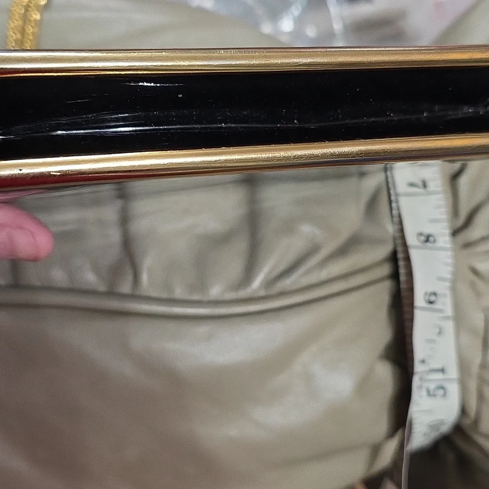 Cappagallo Elegant Black/Gold Chain Shoulder/Evening Bag Purse Patent Leather‎